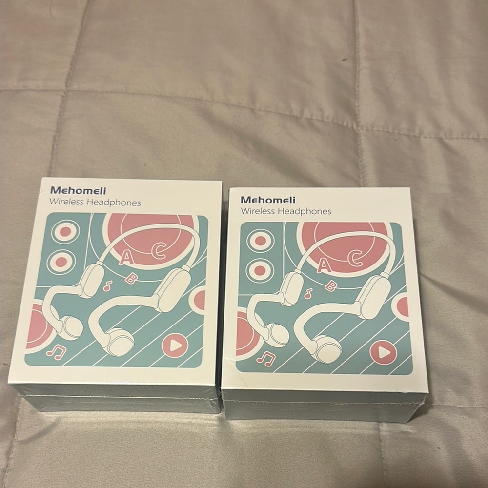 Amazon Mehomeli Wireless Headphones - White and Pink